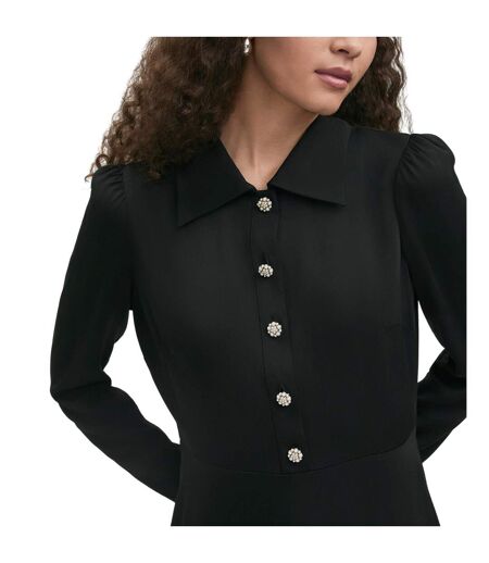 Womens/ladies Lucia Collared Midi Dress Black Finery