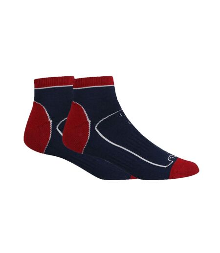 Regatta Mens Samaris Trail Ankle Socks (Pack of 2) (Navy/Dark Red) - UTRG5816