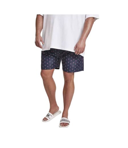 Short De Bain Motif/style Flamant Rose Homme Bleu Marine Rose Urban Classics
