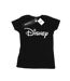 Disney T-shirt en coton avec logo de la tête de Mickey Mouse pour femmes/femmes (Noir) - UTBI32991-1