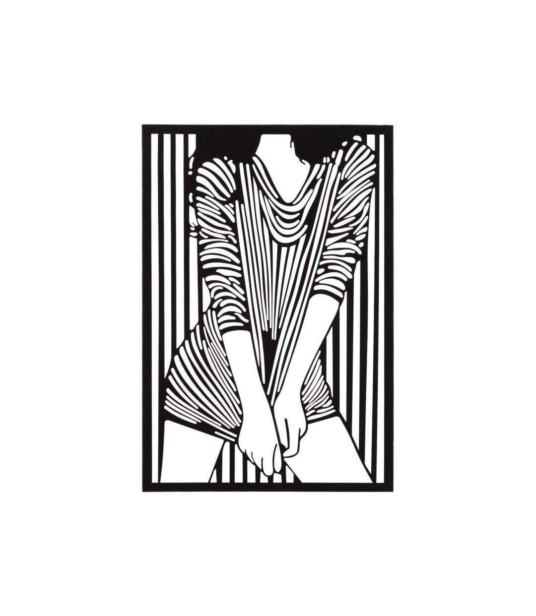 Décoration Murale Encadrée en Métal Fashion 60cm Noir-1