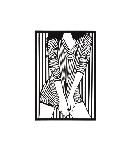 Décoration Murale Encadrée en Métal Fashion 60cm Noir