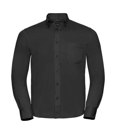Russell Collection Mens Long Sleeve Classic Twill Shirt (Black) - UTRW3256