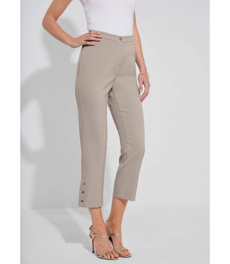 Pantalon droit 7/8e uni infroissable