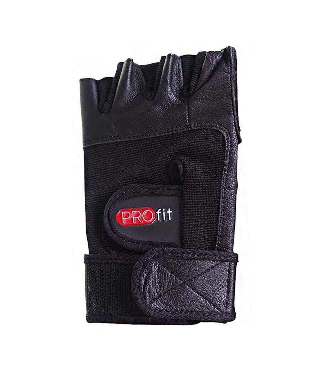 Unisex Adult Bodybuilding Fingerless Gloves Black ProFit-1