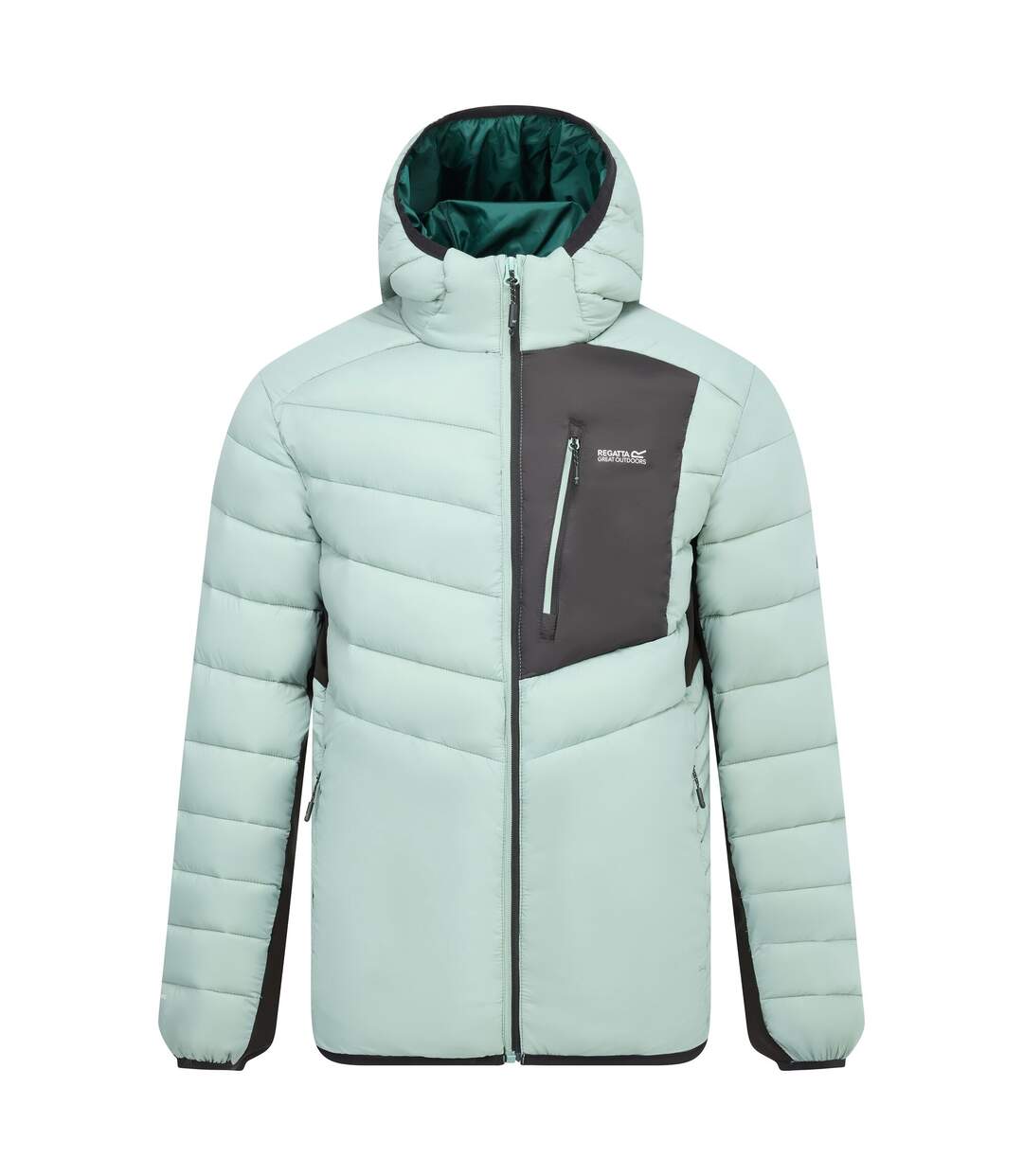 Veste Motif/style À Capuche Leedre Homme Vert Pâle Noir Regatta-2