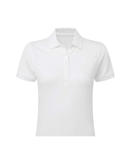 Womens/ladies Signature Stretch Tagless Polo Shirt White SG