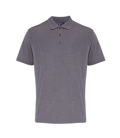 Premier Mens Coolchecker Pique Short Sleeve Polo T-Shirt (Grey Melange) - UTRW4401
