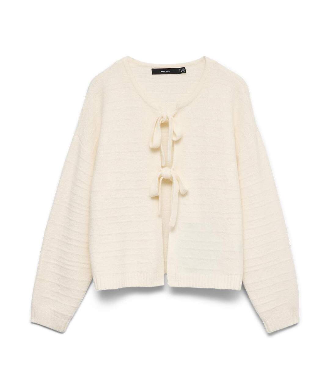 Gilet ecru femme vero moda boom structure-3