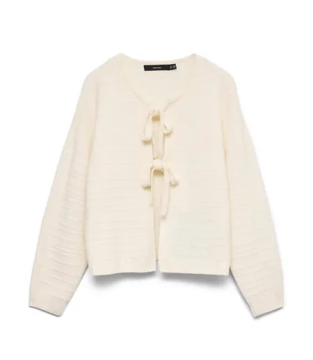 Gilet ecru femme vero moda boom structure