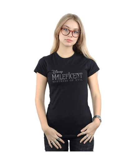 Disney T-shirt en coton avec logo Femmes/Dames Maleficent Mistress Of Evil (Noir) - UTBI30677
