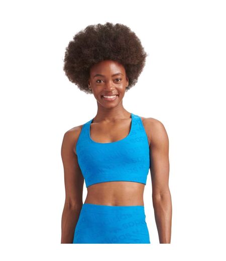 Womens/ladies Terrot Flex Crop Top Blue Adidas