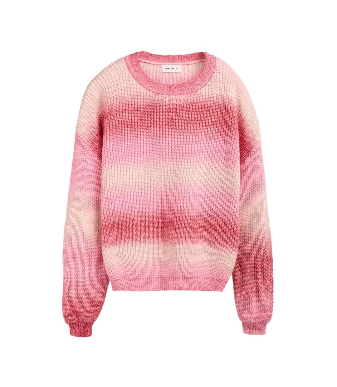 Pull rose femme teddy smith stripy - l-1