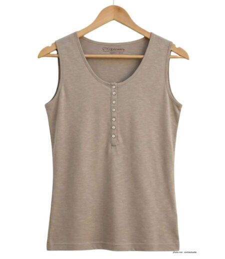 Débardeur DALTON1 MAYFLOWER – Top col tunisien en coton flammé au style authentique