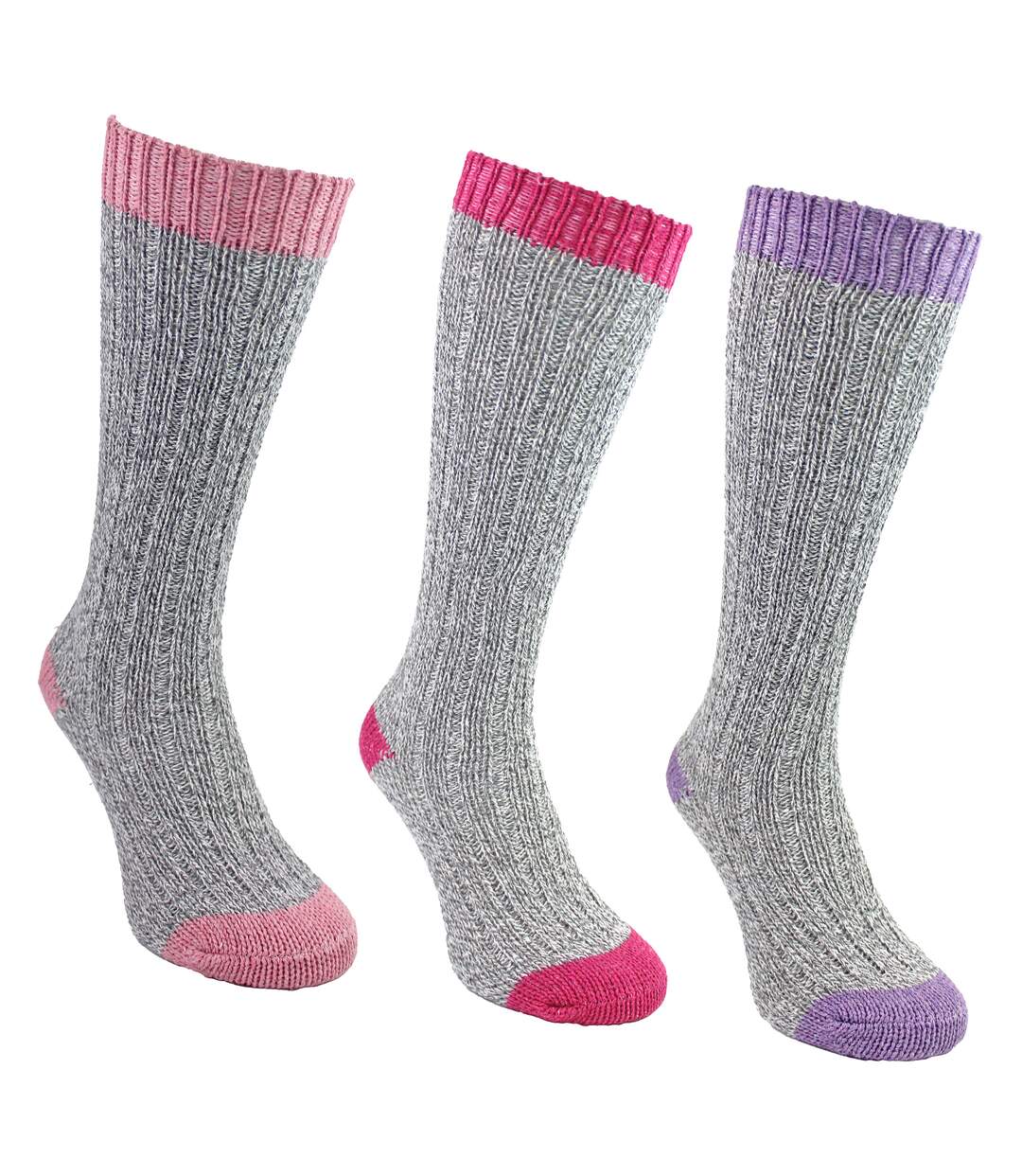 Sock Snob - 3 paires de chaussettes femme extra longues en laine douce et chaude-5