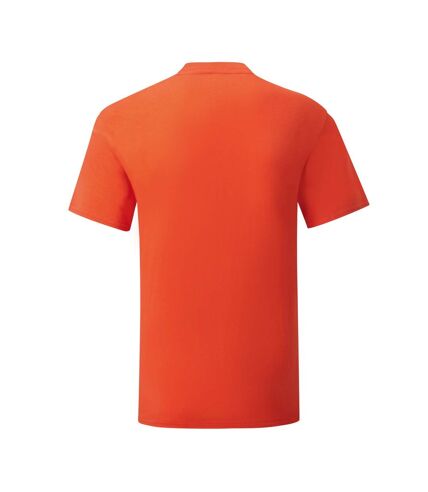 Fruit Of The Loom Mens Iconic T-Shirt (Pack Of 5) (Flame Orange) - UTPC4369