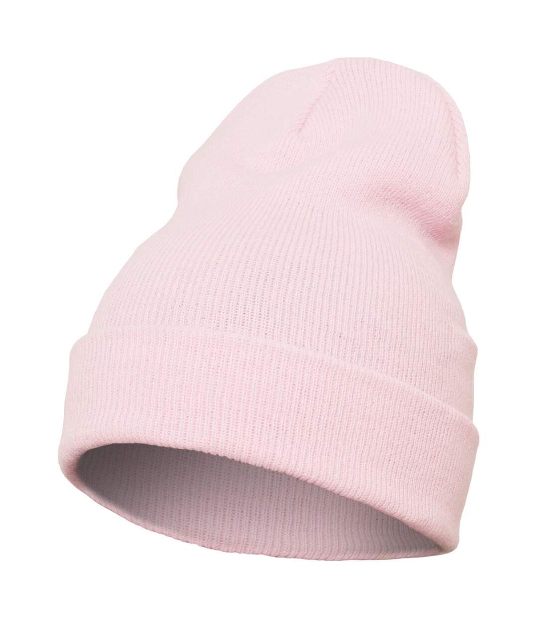 Bonnet épais long adulte unisexe rose clair Yupoong