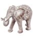 Statue Eléphant en résine - H. 30 cm - Gris effet blanchi-1