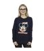 Disney Sweatshirt Womens/Ladies Mickey Mouse Jolly Christmas Glasses (Bleu marine) - UTBI29315-2