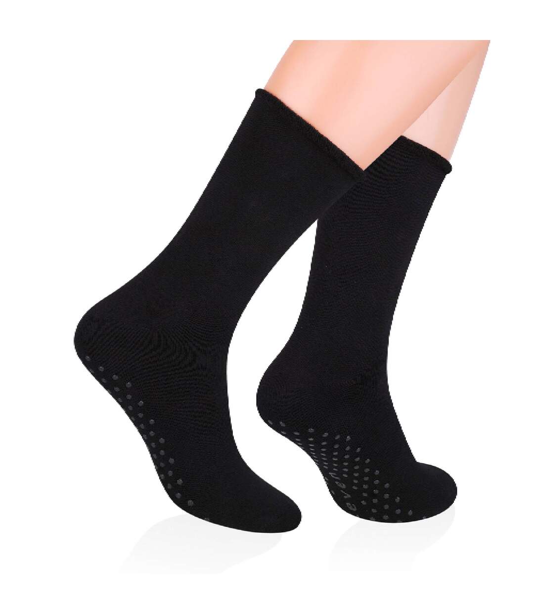 Mens Cotton Slipper Socks with Grippers-2