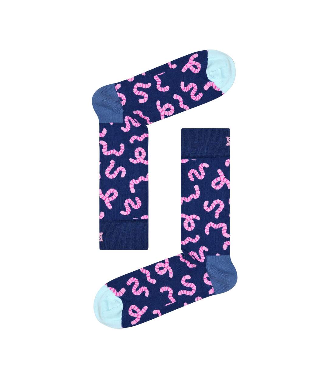 1 Pack Mens & Ladies Cotton Navy Worm Design Socks-2