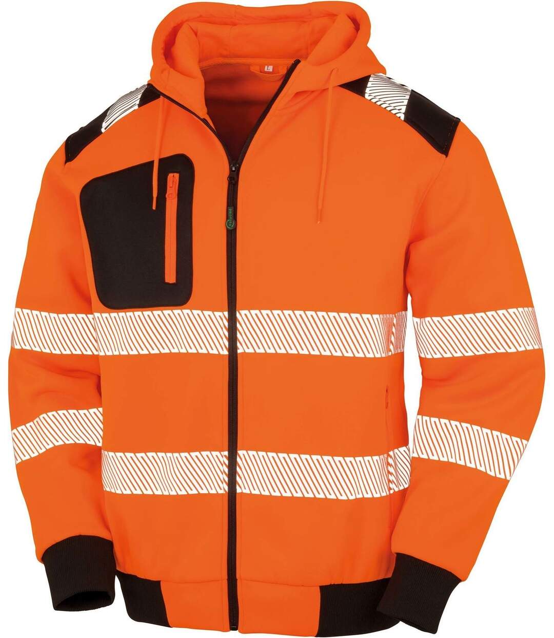 Sweat zippé haute visibilité sécurité ECORESPONSABLE - R503X - orange fluo