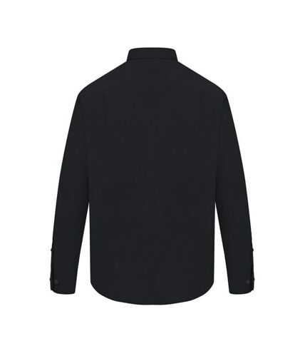 Absolute Apparel Mens Long Sleeved Oxford Shirt (Black) - UTAB119