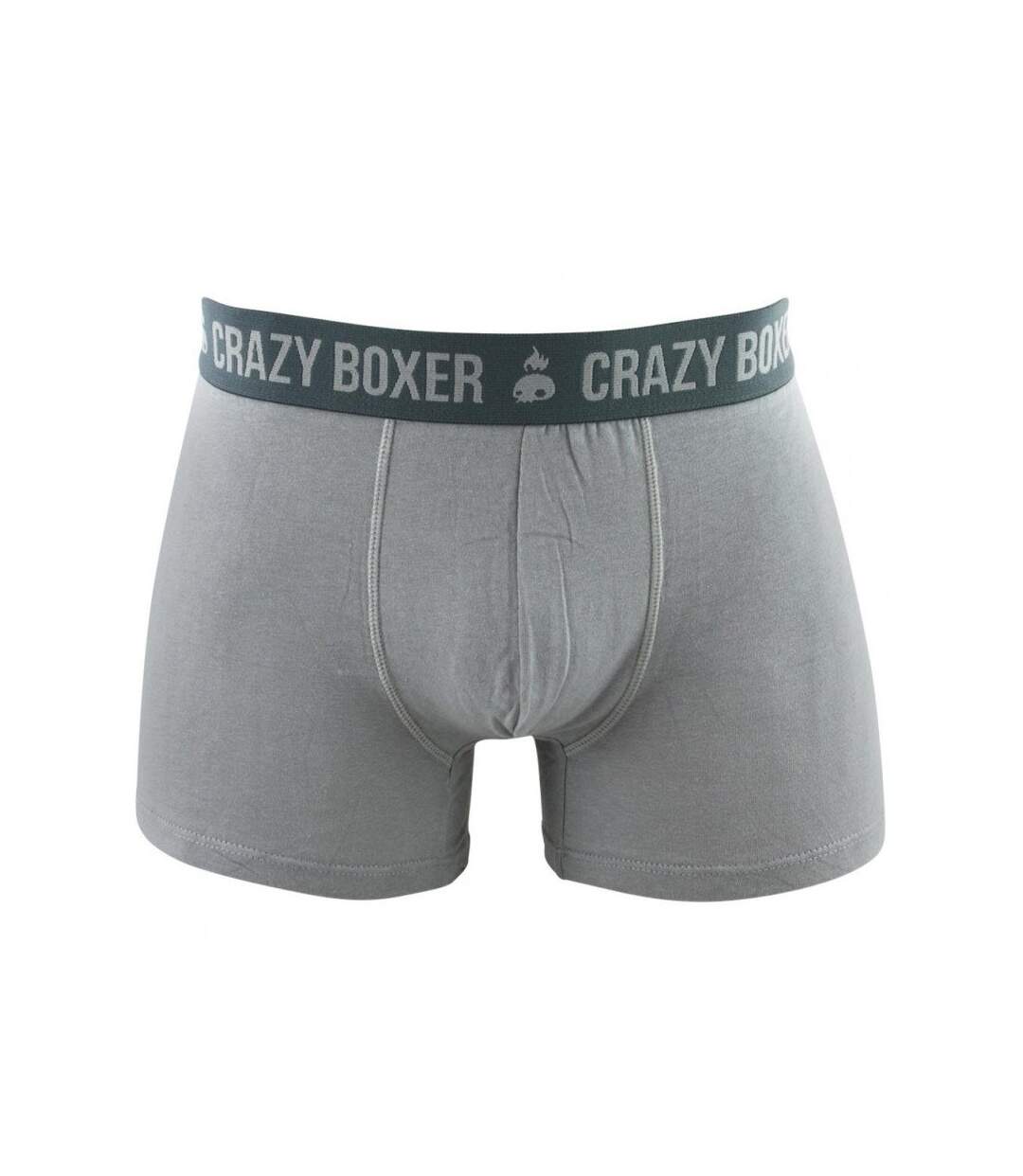 CRAZYBOXER Boxer Homme Coton Bio BCBASS1 Gris Anthracite-1