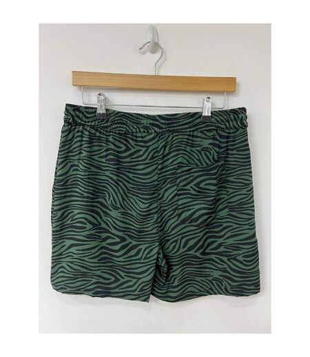 Unisex Adult Woven Zebra Print Casual Shorts Khaki Green Another Influence
