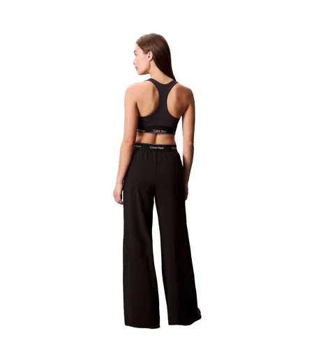 Womens/ladies Wide Leg Joggers Black Calvin Klein
