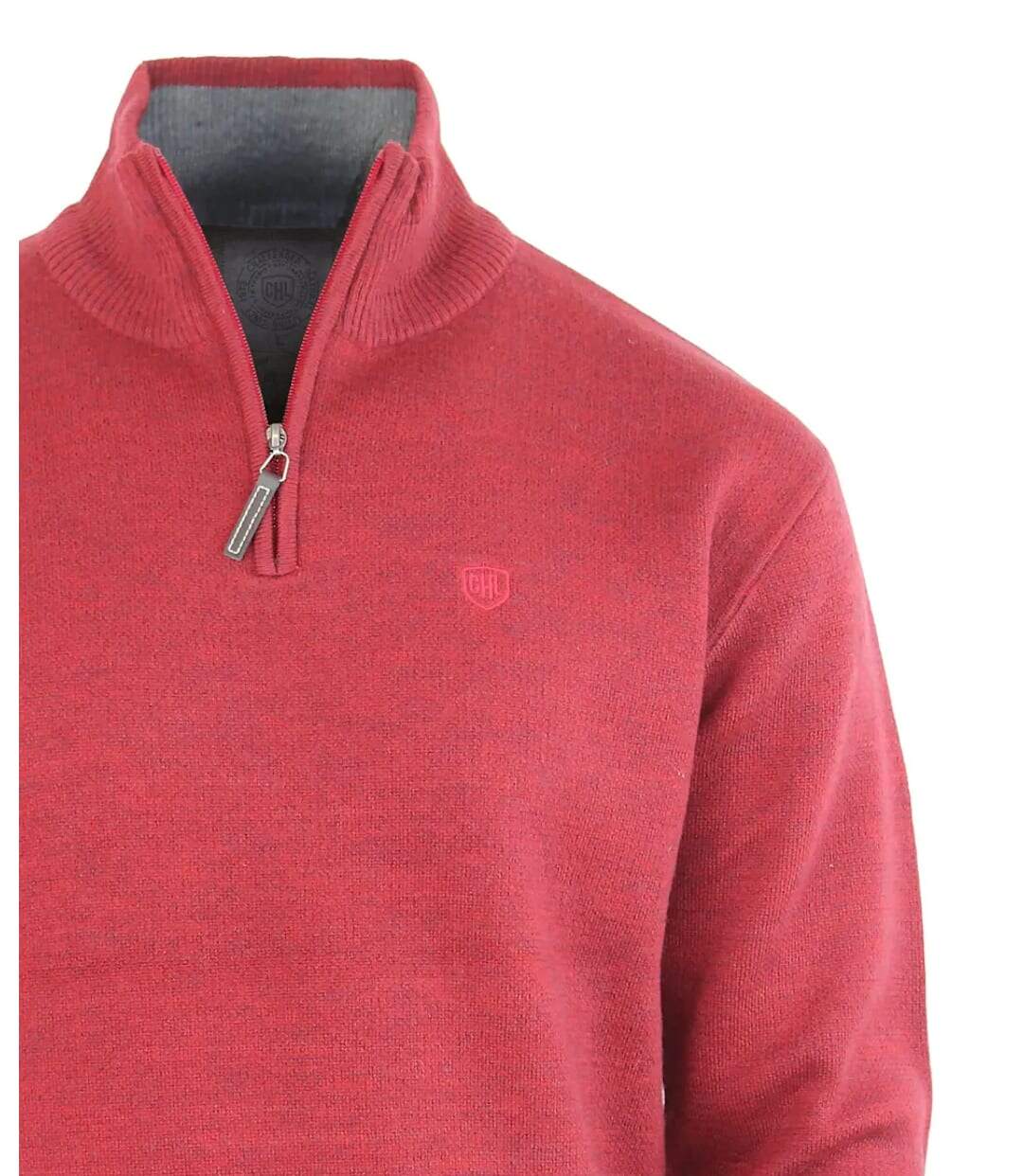 CHALLENGER PYLONE2 — Pull camionneur col montant zippé rouge : chaleur haute densité et style affirmé-3