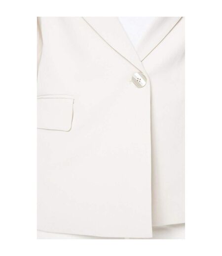 Womens/ladies single-breasted boyfriend blazer cream Dorothy Perkins