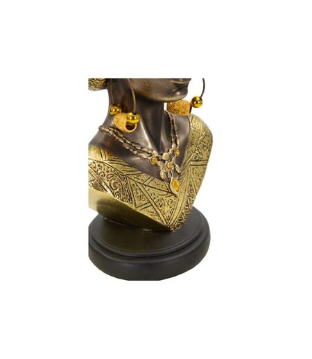 Buste Femme Africaine en Résine Nairobi 28cm Or