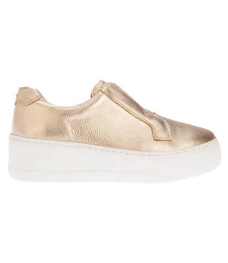 Womens/ladies ethoss leather platform trainers gold Dune London