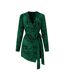 Robe Courte Manches Longues Motif/style Cachemire Femme Vert AX Paris-2