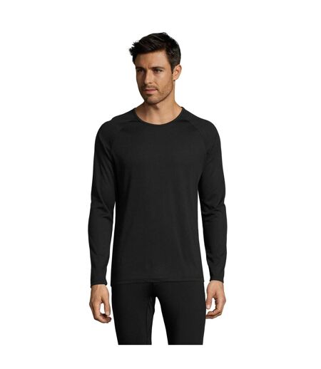 T-shirt À Manches Longues Performance Homme Noir SOLS