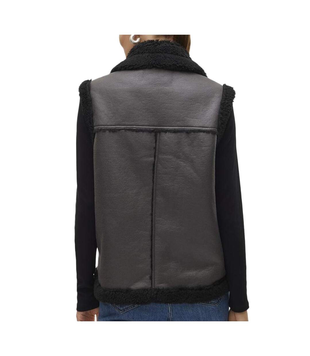 Veste sans manches noire femme vero moda waistcoat-2