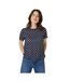 Maine Womens/Ladies Spotted Bubble Hem Short-Sleeved Top (Monochrome) - UTDH5928