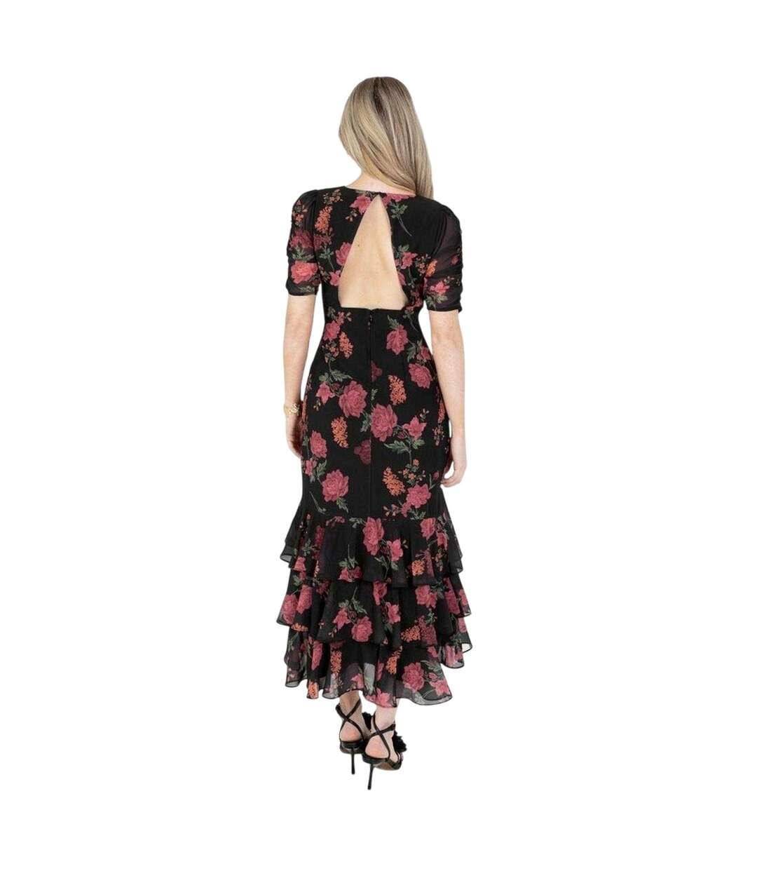 Robe Mi-longue Motif/style Floral Femme Noir Anaya With Love-3