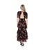 Robe Mi-longue Motif/style Floral Femme Noir Anaya With Love-3
