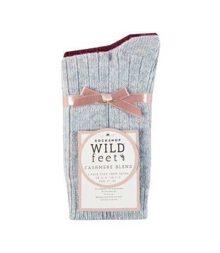 2 Pack Ladies Cashmere Wool Bed Socks for Sleep