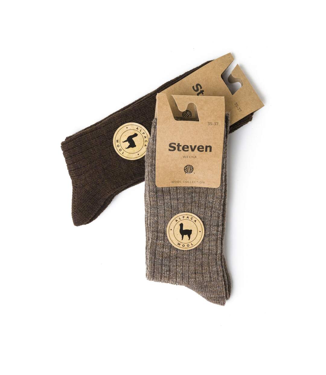 Steven - 1 Paire Homme Chaussettes Botte Alpaga Laine Hiver Randonnée-5