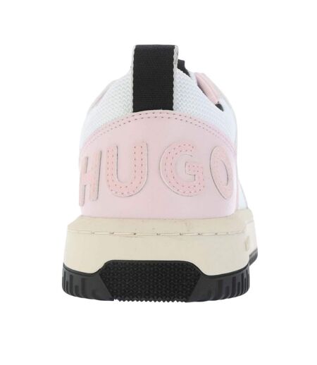 Womens/ladies Kilian Leather Trainers Charcoal Hugo