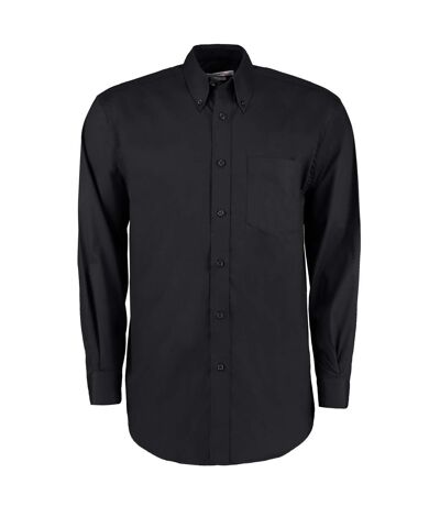 Kustom Kit Mens Corporate Long Sleeve Oxford Shirt (Black)