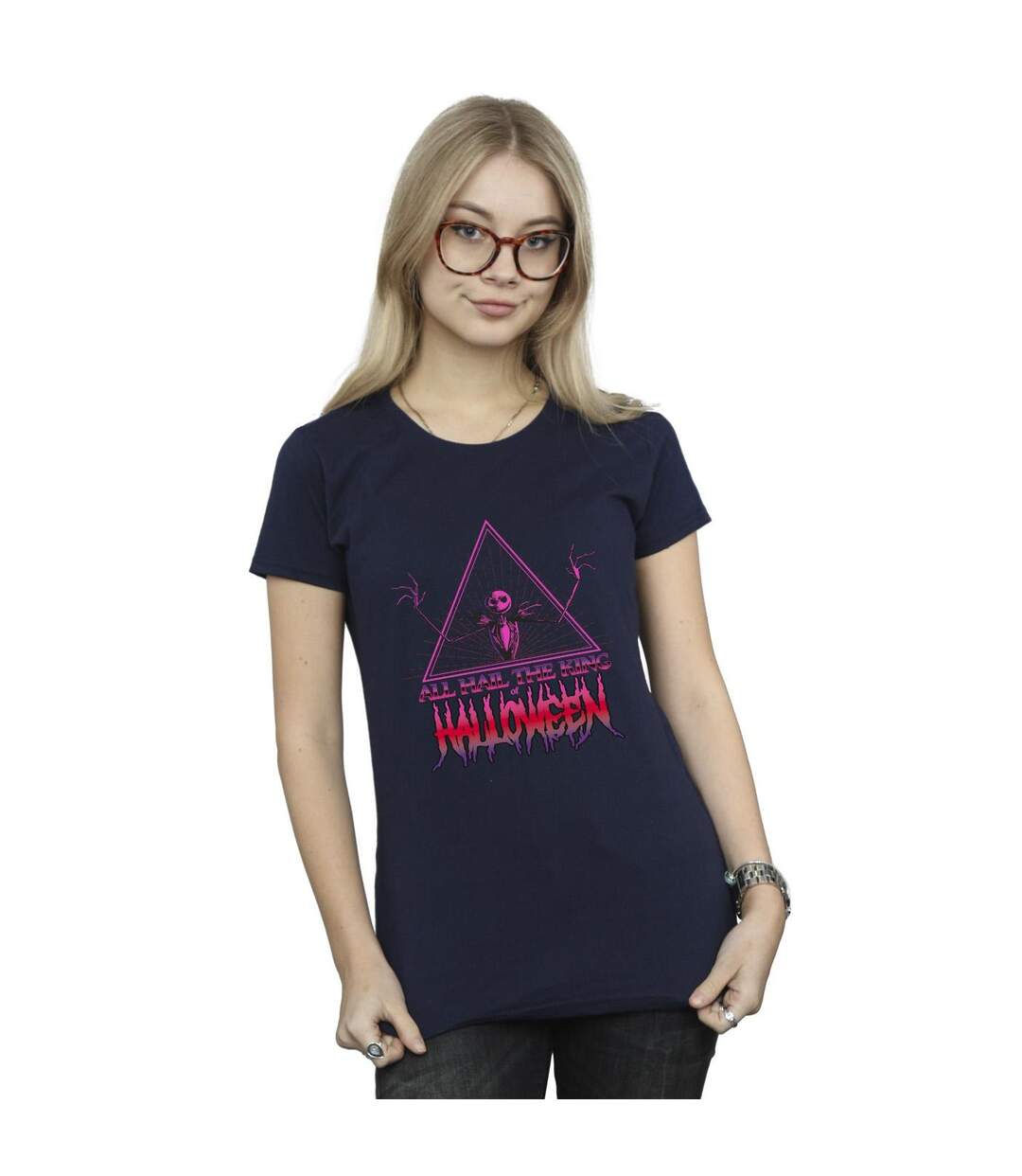 Disney Femme/Les femmes Le cauchemar avant Noël Halloween King T-Shirt en coton (Bleu marine) - UTBI35733-2