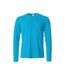 Mens Basic Long-sleeved T-shirt Turquoise Clique-1