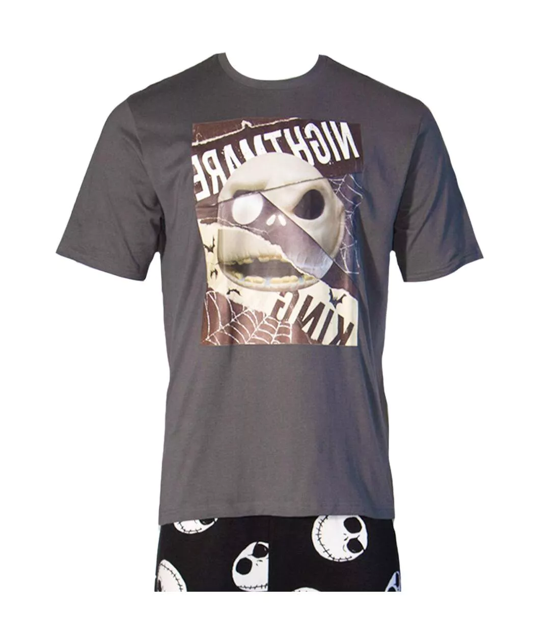 Ensemble De Pyjama Motif Jack Skellington Motif/style Toile D´araignée Homme Gris Noir Nightmare Before Christmas-3