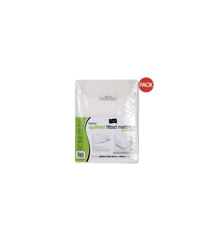 Protège-matelas matelassé matelassé pour lit simple paquet de 2 90 x 190cm blanc Easy Comfort