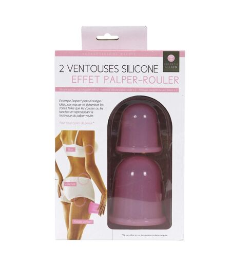 Lot de 2 Ventouses Silicone Cellulite 8cm Rose