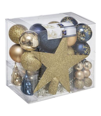 Kit de décoration pour sapin de Noël - 44 Pièces - Bleu et Or